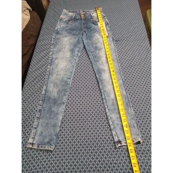 WAIST  28 IN SIZE 9 C SKINNY JEANS STRETCH DENIM BLUE , 9-2 CUTIE1409 PUSH UP - Picture 8 of 16